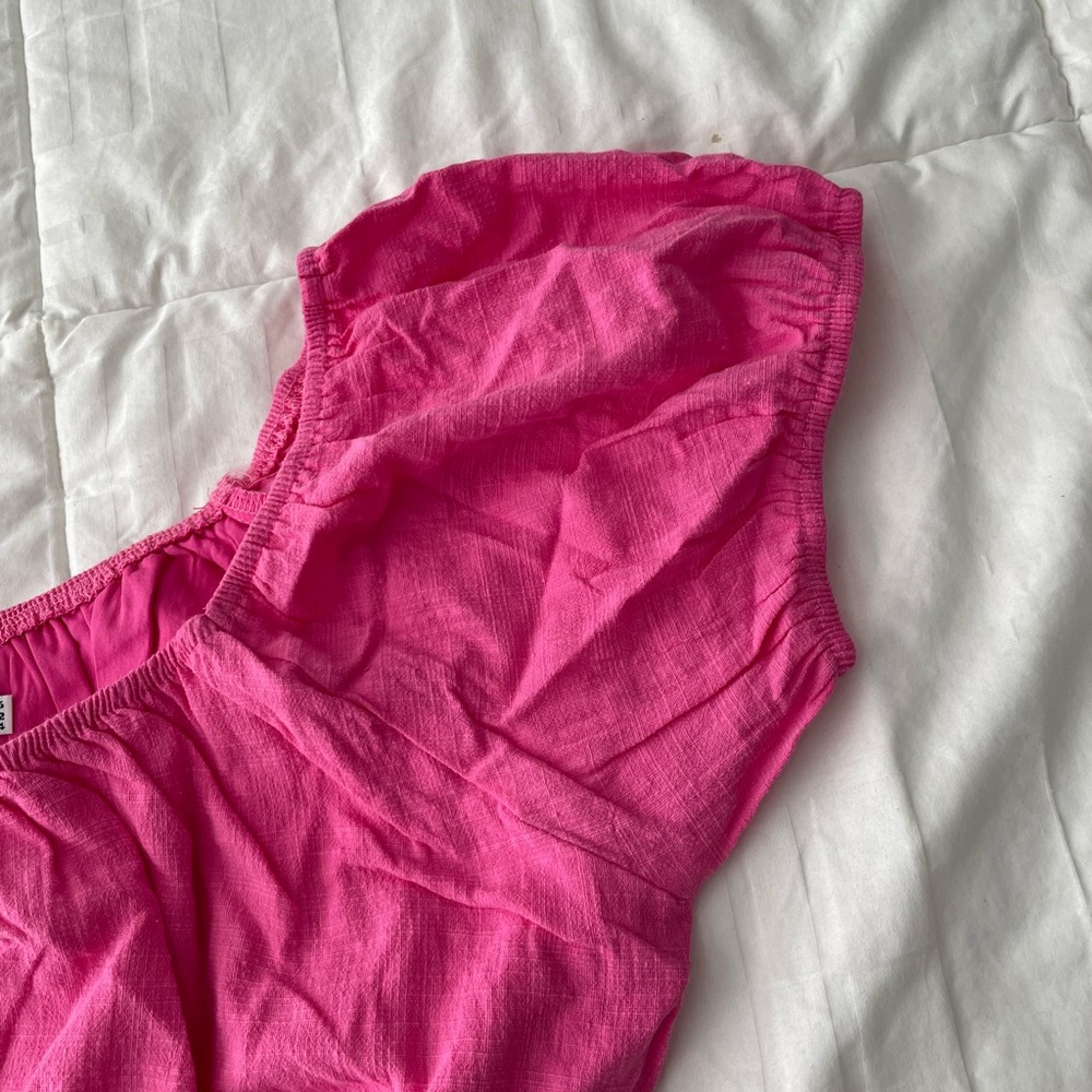 NWT Princess Polly Pink Off the Shoulder Tied Crop Top - Picture 4 of 6